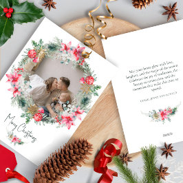 Botanischer Kranz Wasserfarbe Schneeflocke Weihnac Feiertagskarte