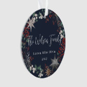 Botanischer Kranz Weihnachtszeit-Foto Ornament (Vorderseite)