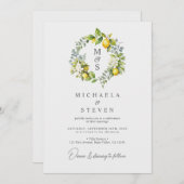 Botanischer Kranzkranz Einladung (Vorne/Hinten)