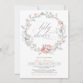 Botanischer Kraut| Girl Baby Dusche Einladung (Vorderseite)