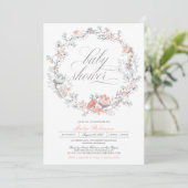 Botanischer Kraut| Girl Baby Dusche Einladung (Stehend Vorderseite)