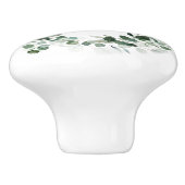 BOTANISCHER KREBS WEISS GRÜNER KUSTOM KERAMIKKNAUF (Seitenansicht)