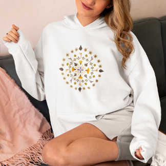 Botanischer Kreis Gedrückte Blume Aus Original  Hoodie