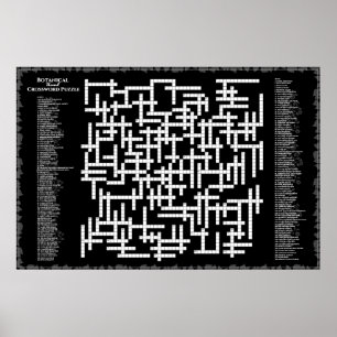 Botanischer Kreuzworträtsel 156 Pflanzen zu finden Poster