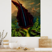 Botanischer Kunsttempel Pflanze des Drachen Poster (Küche)