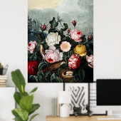 Botanischer Kunsttempel Rose Poster (Heimbüro)