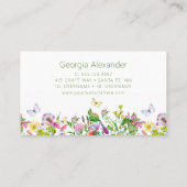 Botanischer Landschaftskaper mit moderner Wasserfa Visitenkarte (Rückseite)