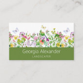Botanischer Landschaftskaper mit moderner Wasserfa Visitenkarte (Vorderseite)