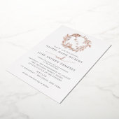 Botanischer Laurel Leaf Wreath Wedding Monogram Fo Folieneinladung (Gedreht)