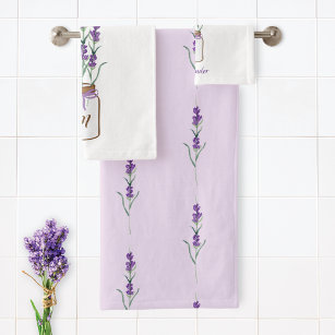 Botanischer Lavendel Badhandtuch Set