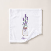 Botanischer Lavendel Badhandtuch Set (Waschlappen)