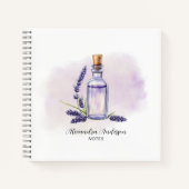 Botanischer Lavendel Essenzielle Öle Wasserfarbe Notizblock (Vorderseite)