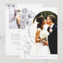 Botanischer Lavendel Hochzeit Vielen Dank Fotokart