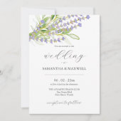 Botanischer Lavendel Hochzeitsfeiern Einladung Was (Vorderseite)