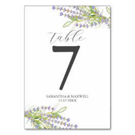 Botanischer Lavendel Hochzeitstag Tischnummer