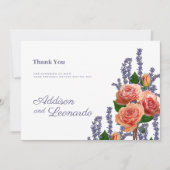 Botanischer Lavendel Pfirsichpfirsichfarben Blume Einladung (Vorderseite)