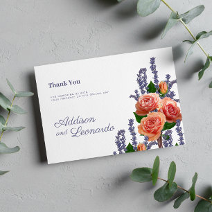 Botanischer Lavendel Pfirsichpfirsichfarben Blume  Einladung