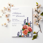 Botanischer Lavendel Pfirsichpfirsichfeier Blume H Einladung