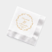 Botanischer Leaf-Kranz #14 Couple-Namen Datumsanze Servietten Mit Folie (Links)