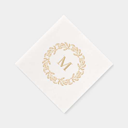 Botanischer Leaf-Kranz Servietten Mit Folie (Rechts)