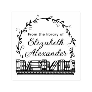 Botanischer Leaf-Wreath #14 Buchshelfbibliothek Na Permastempel