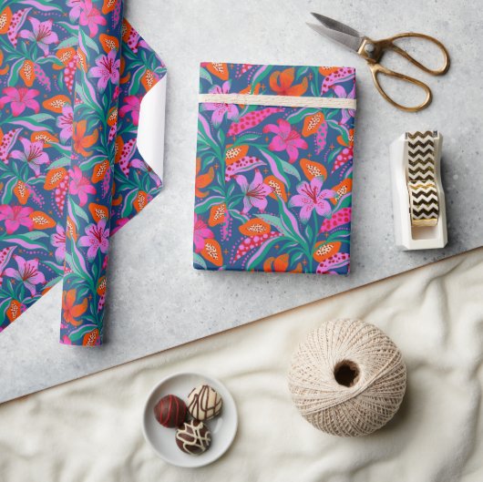 Botanischer lebhafter Garten Geschenkpapier (Kunsthandwerk)