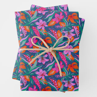 Botanischer lebhafter Garten Geschenkpapier Set