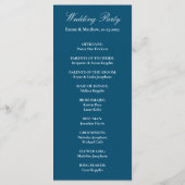 Botanischer Lemon Blauer Hochzeitstag Programm (Rückseite)