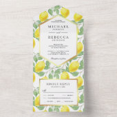 Botanischer Lemon Hochzeit im Grünen All In One Einladung (Innen Boden)