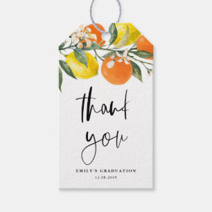 Botanischer Lemon und Orange Abschluss Vielen Dank Geschenkanhänger