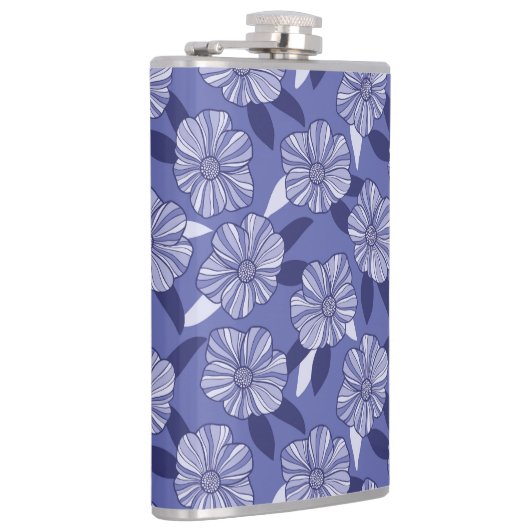 Botanischer Lila Blumenstrauß Flachmann (Rechts)