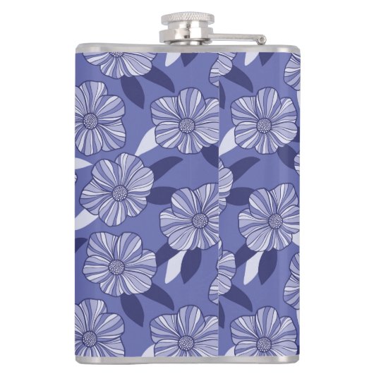 Botanischer Lila Blumenstrauß Flachmann (Rückseite)