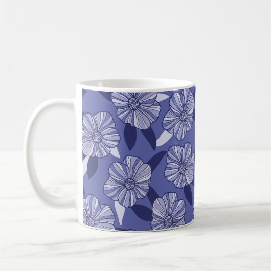 Botanischer Lila Blumenstrauß Kaffeetasse (Links)