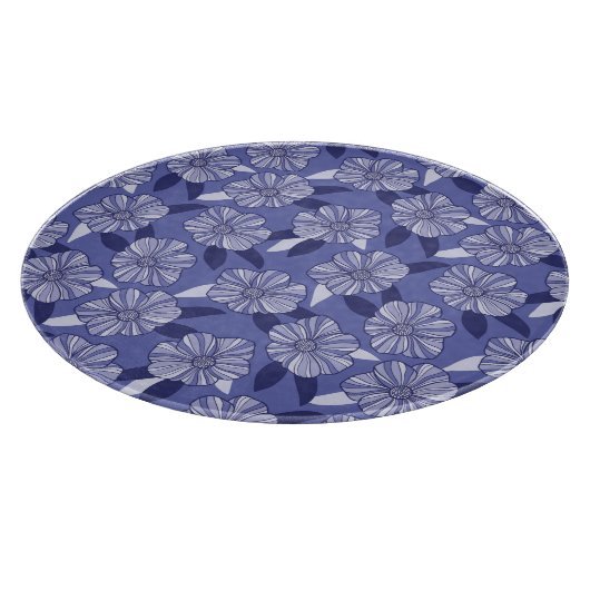 Botanischer Lila Blumenstrauß Schneidebrett (Ecke)