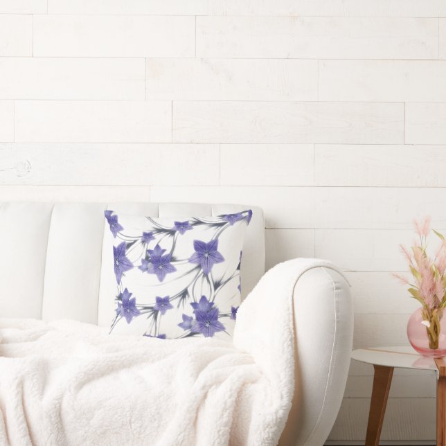 Botanischer lila Blütenkalb Kissen (Liege)