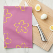 Botanischer lila Gelbtropischer Blütenfrühling Geschirrtuch (Viertel Falte)