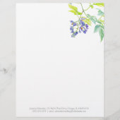 Botanischer lila Hochzeitsbrief Briefbogen (Vorderseite)