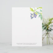 Botanischer lila Hochzeitsbrief Briefbogen (Stehend Vorderseite)