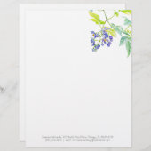 Botanischer lila Hochzeitsbrief Briefbogen (Vorne/Hinten)