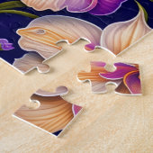 Botanischer Lila Orchideen Puzzle (Seite)