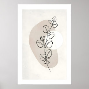 Botanischer Line-Art-Druck einzelner Stiel mit Neu Poster