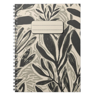 Botanischer Linocut Notizblock