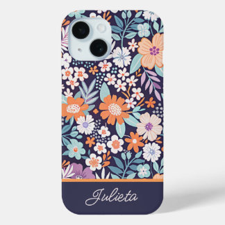 Botanischer Lush Floral Muster Name Case-Mate iPhone Hülle