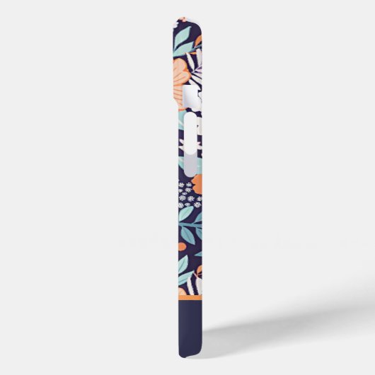 Botanischer Lush Floral Muster Name Case-Mate iPhone Hülle (Rückseite / Links)