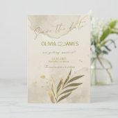 Botanischer Luxus Save the Date Hochzeitskarte Einladung (Stehend Vorderseite)