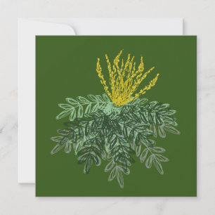 Botanischer Mahonia-Strauch Handgezeichnet Grün  Karte