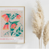 Botanischer Markt für Blumen Barcelona Poster