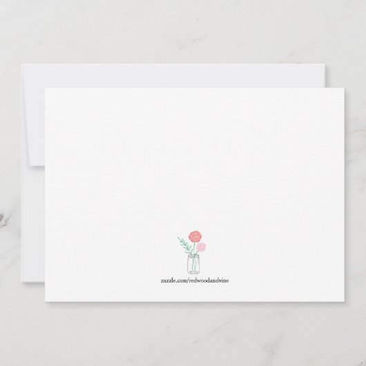 Botanischer Mason Jar Brautparty Einladung (Rückseite)