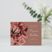 Botanischer Maximalismus im Herbst Hochzeit speich Postkarte (Stehend Vorderseite)