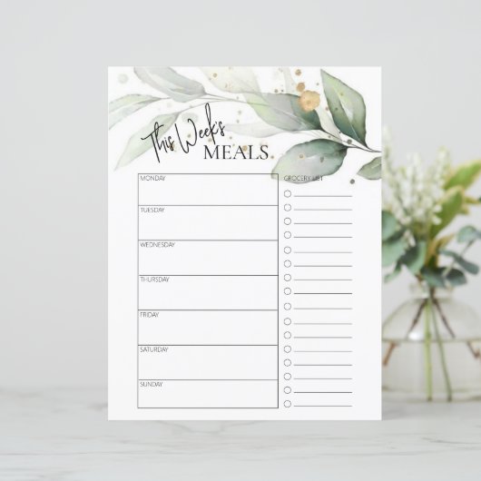 Botanischer Minimal-Script-Text wöchentlich Essens (Stehend Vorderseite)